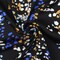 Black-Blue-Multi Abstract Printed Stretch Poly Spandex Satin Woven Fabric By the Yard
